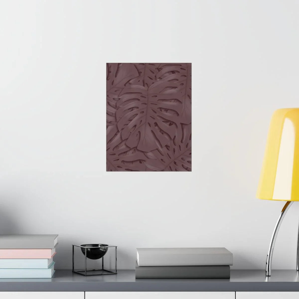 Merlot Monstera Botanical Print – Unframed Wall Art