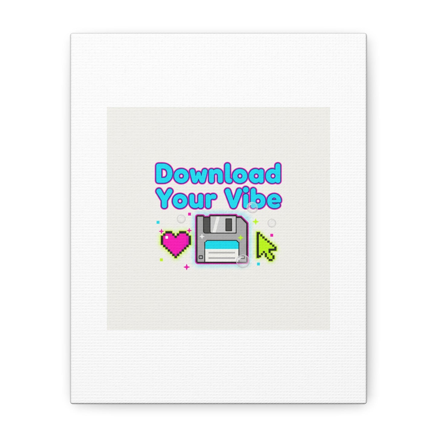 Download Your Vibe Canvas | Y2K Retro Tech, Pixel Floppy Disk Poster