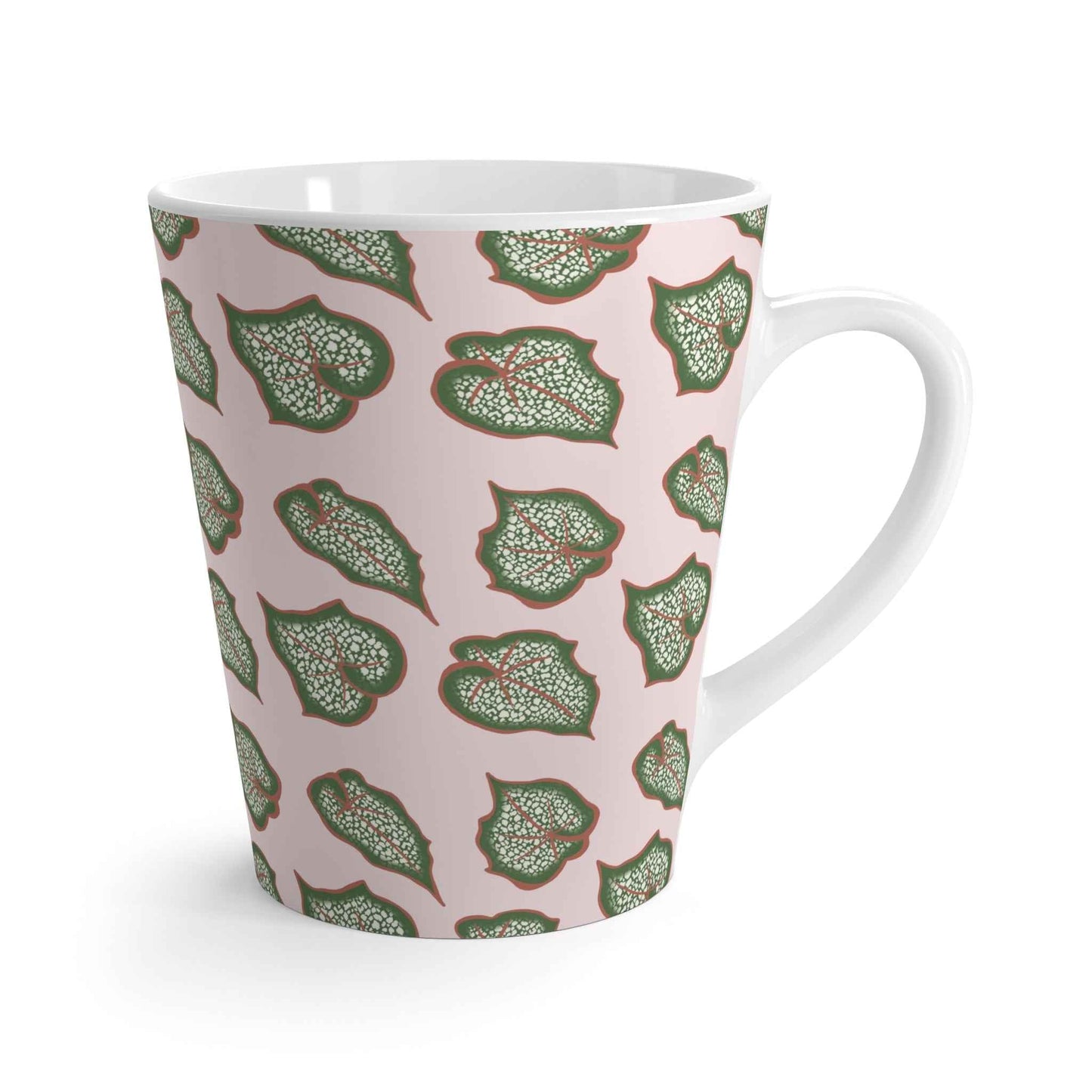 Begonia Pattern Ceramic Mug 12 oz