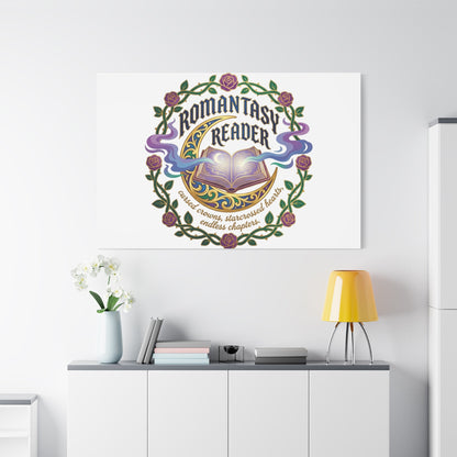 Romantasy Reader Canvas Print | enchanted bookish celestial gothic