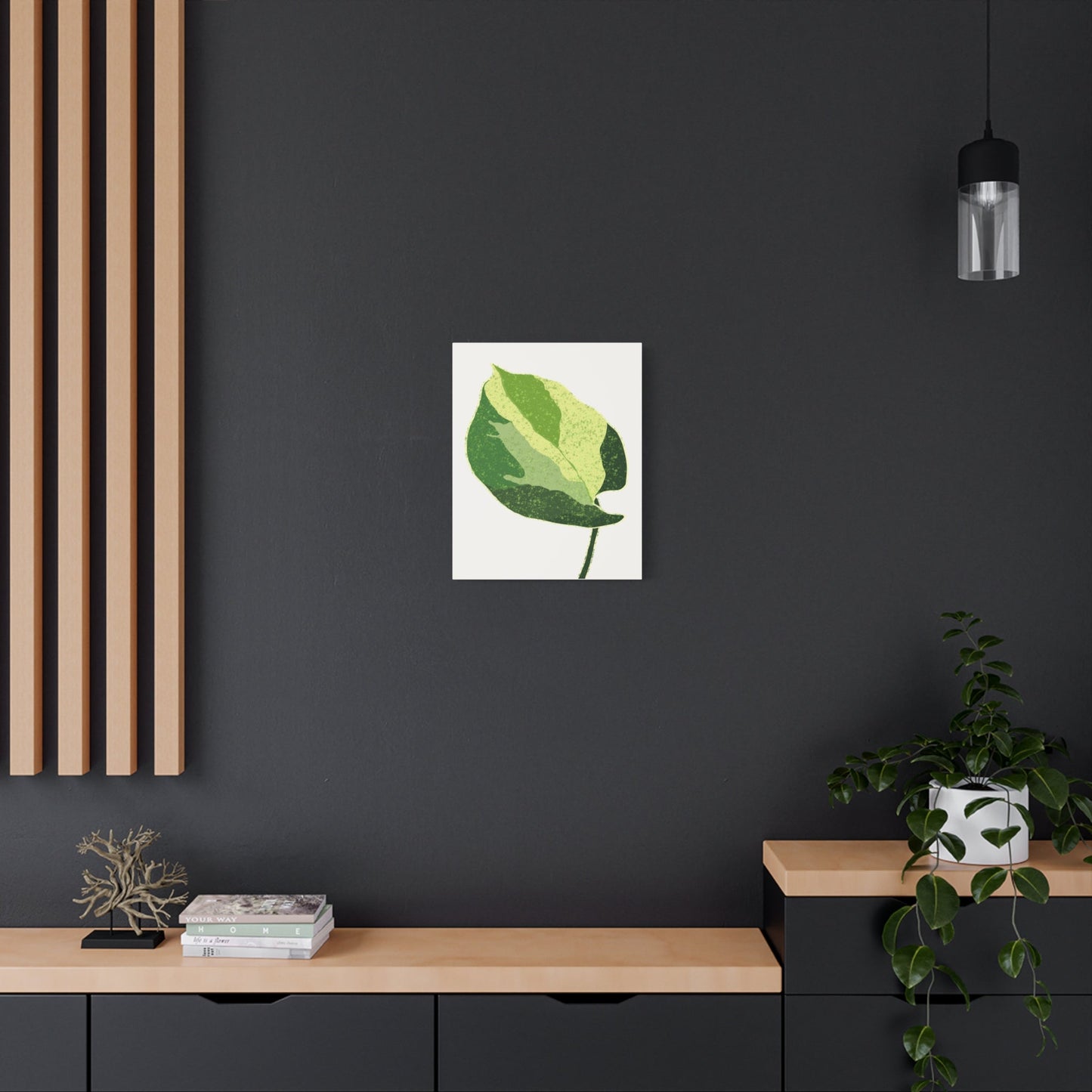 Manjula Pothos Illustrated Canvas Print – Botanical Wall Art