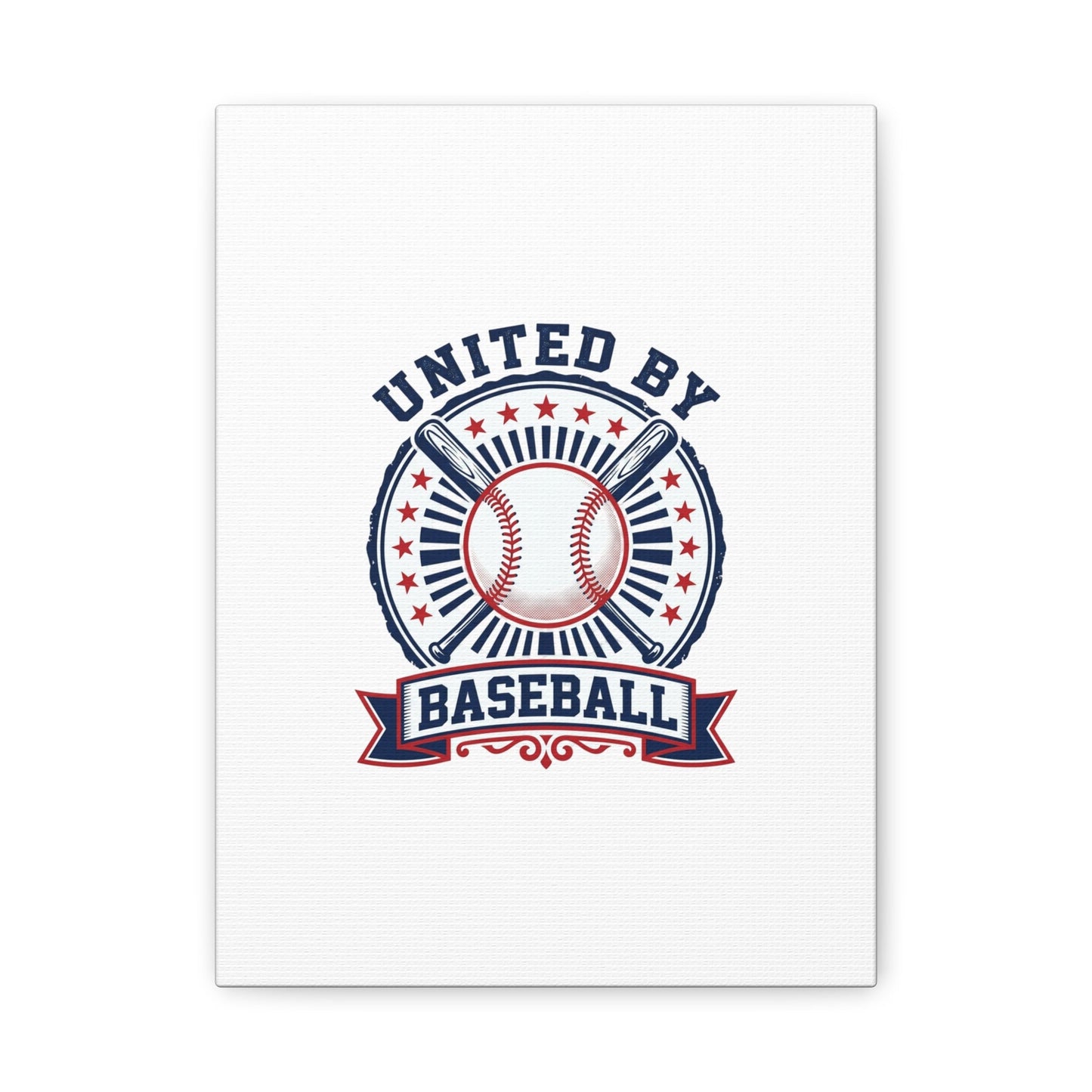 United by Baseball Canvas | Patriotic Baseball Graphic, Red White Blue Wall Art
