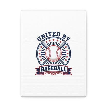 United by Baseball Canvas | Patriotic Baseball Graphic, Red White Blue Wall Art