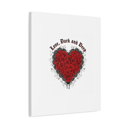 Love Dark and Deep Heart Canvas, Nu Romantic Gothic Romance, 80s Nostalgia