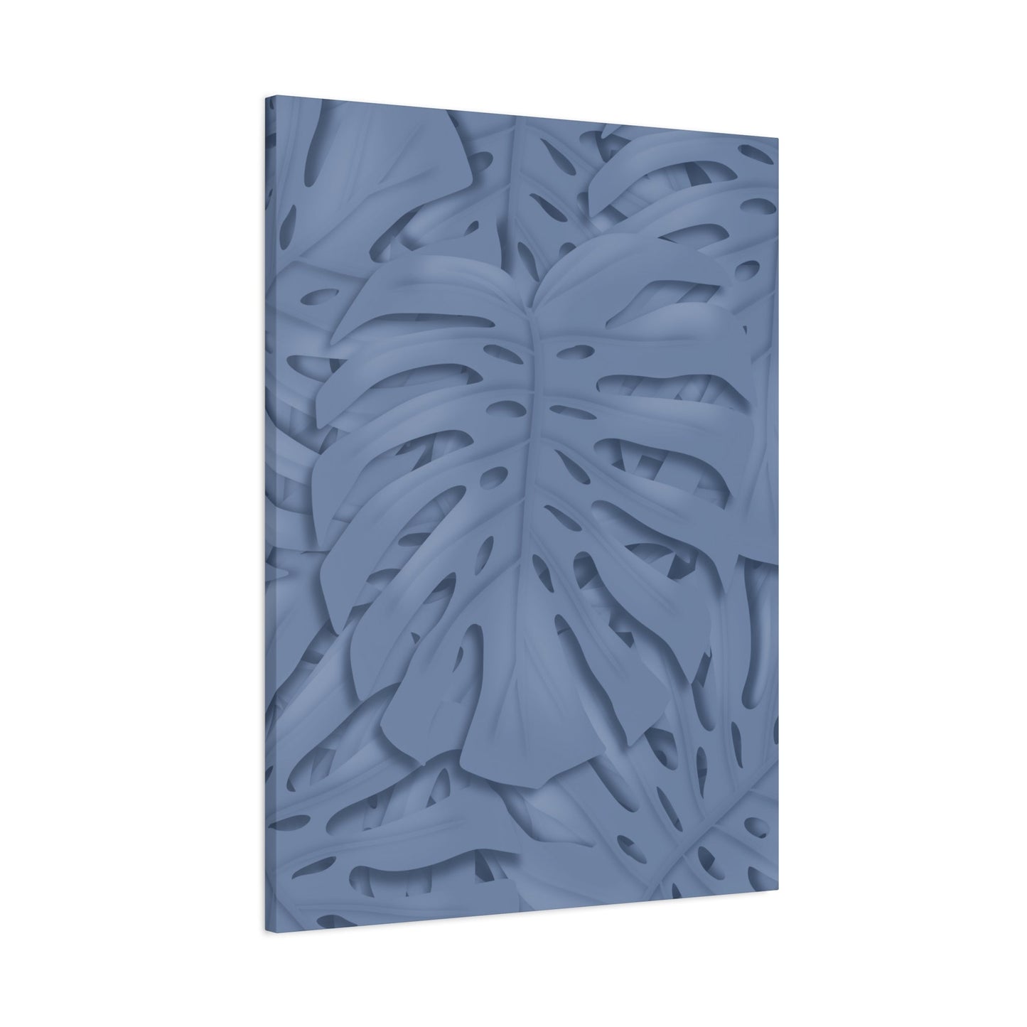 Blue Monstera Canvas Print – Botanical Wall Art