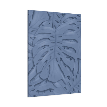 Blue Monstera Canvas Print – Botanical Wall Art