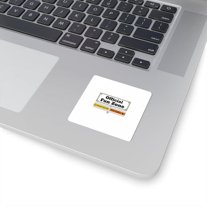 Official Fun Zone Sticker | Office Sign Parody, Workplace Humor