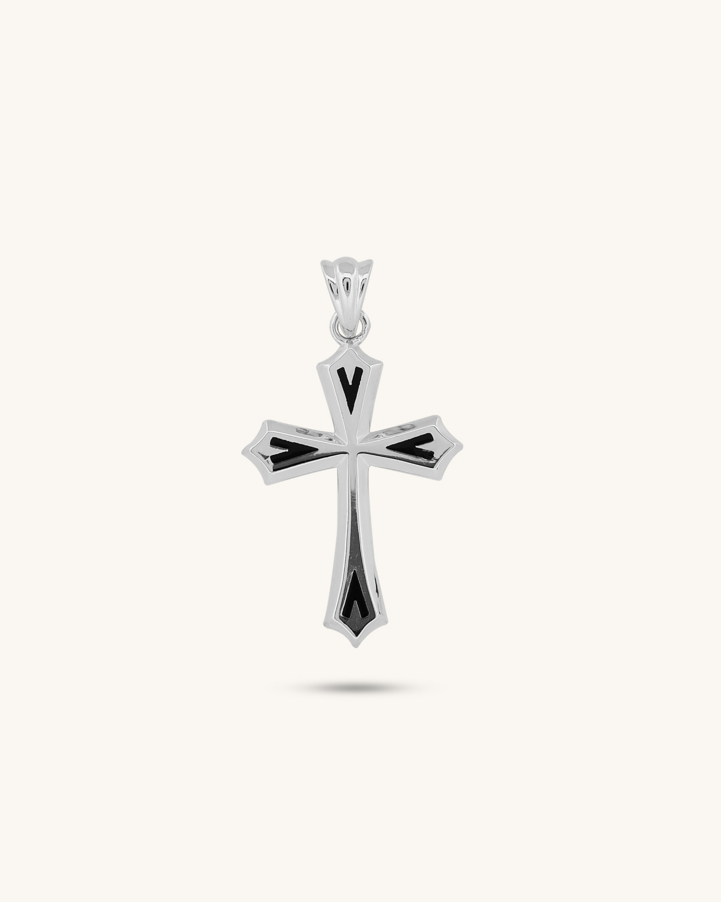 Black Line Cross Pendant