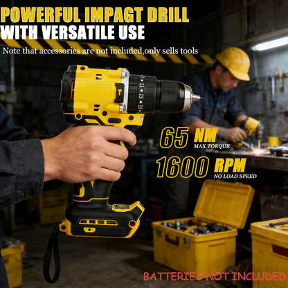 DCD805 20V Cordless Electric Tool | Brushless Impact Drill, Multi-functional Hand Drill, Lithium-ion Battery Powered (Batteries Not Included)