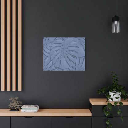 Blue Monstera Canvas Print – Botanical Wall Art
