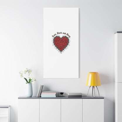 Love Dark and Deep Heart Canvas, Nu Romantic Gothic Romance, 80s Nostalgia