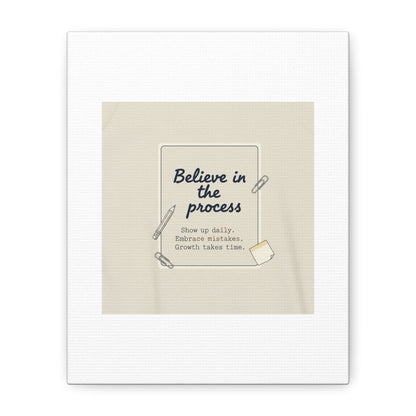 Believe in the Process Canvas | analogue note to self, handwritten reminder décor