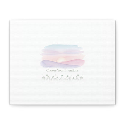 Choose Your Intentions Canvas, soft wellness poster, pastel gradient mindfulness art