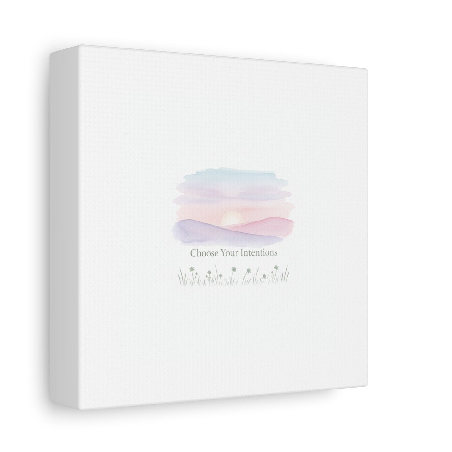 Choose Your Intentions Canvas, soft wellness poster, pastel gradient mindfulness art