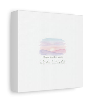 Choose Your Intentions Canvas, soft wellness poster, pastel gradient mindfulness art
