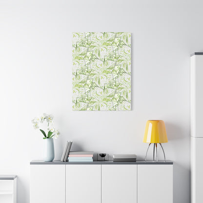 Snow Queen Pothos Pattern Canvas Print – Botanical Wall Art