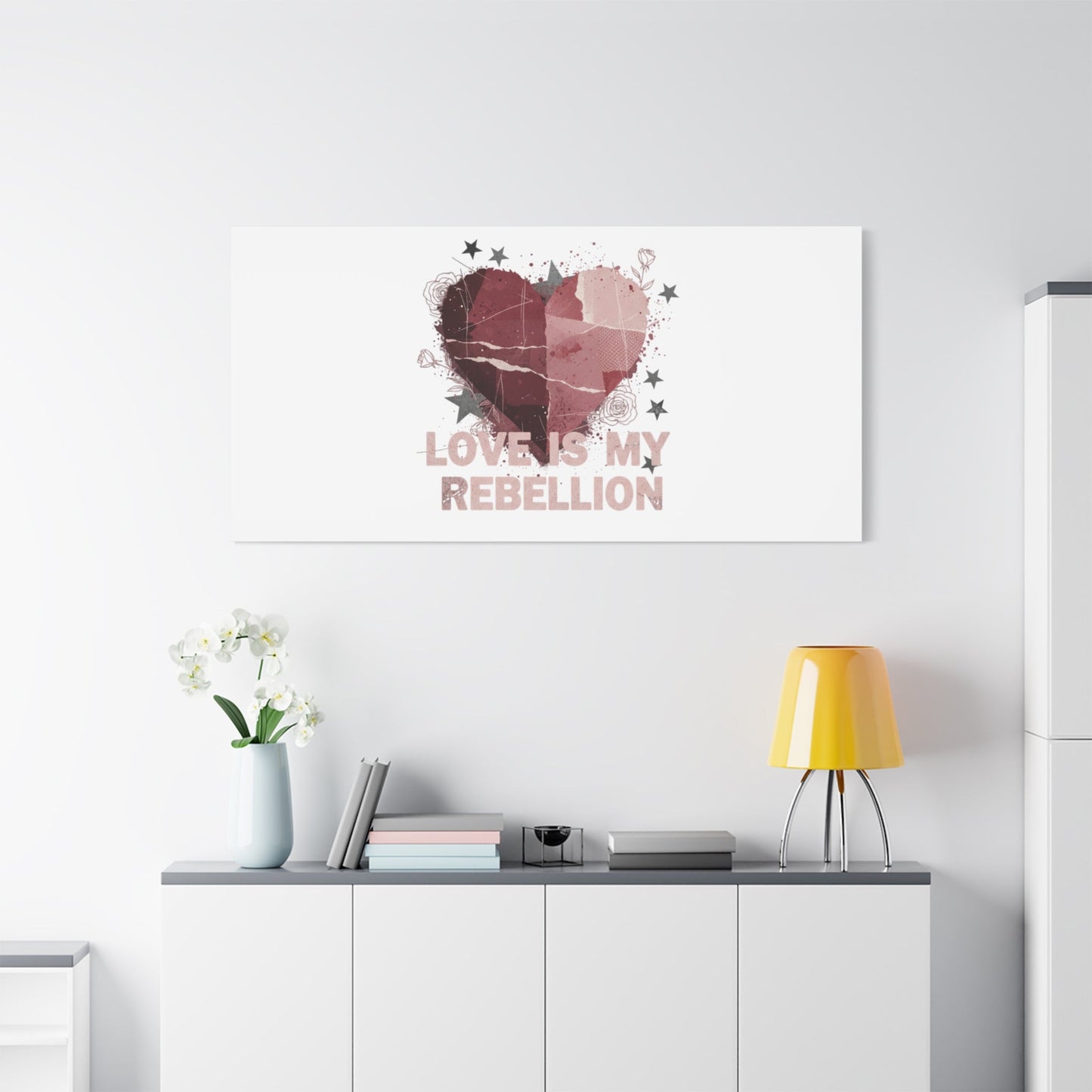 Love Is My Rebellion Canvas | Soft Grunge Hearts, Distressed Valentine Collage