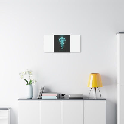 Bioluminescent Jellyfish Art Canvas | Deep Sea Aesthetic, Neon Glow