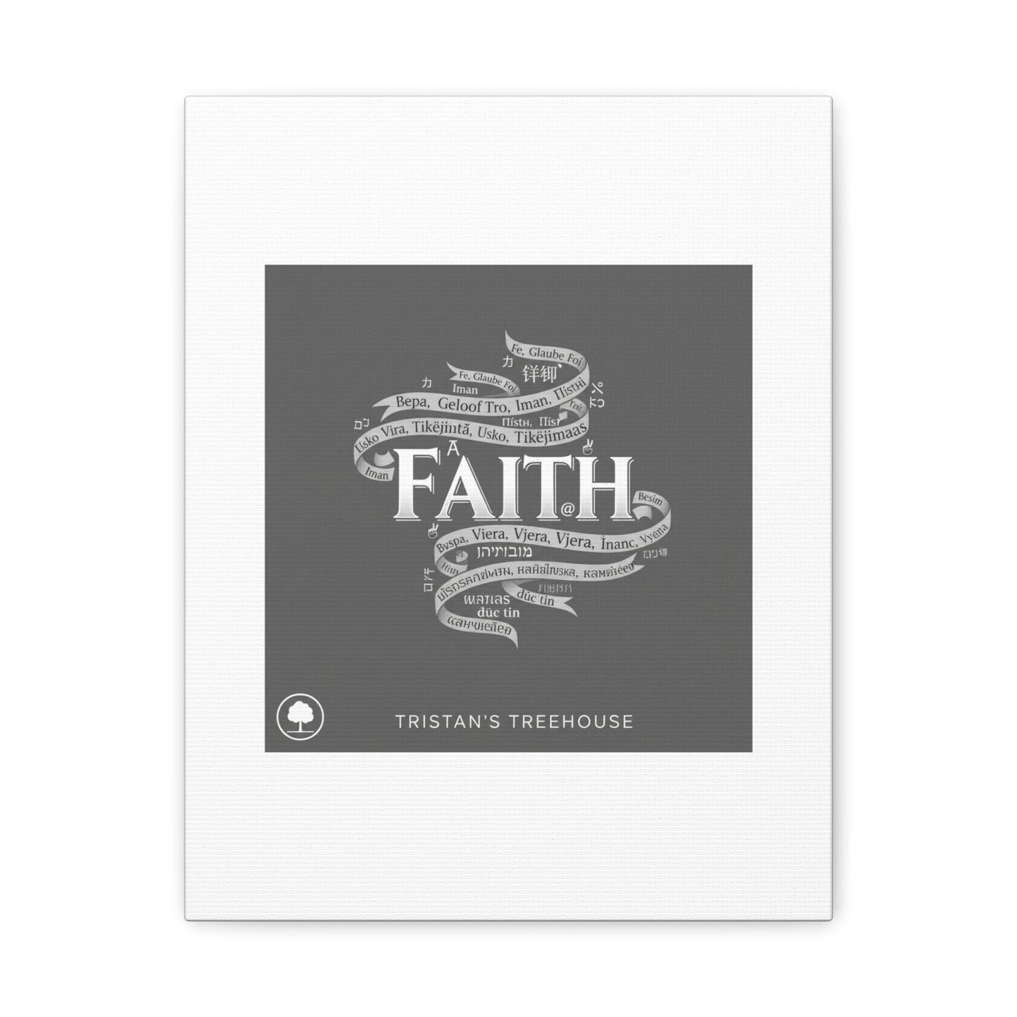 handwritten faith ribbon Canvas | sketch aesthetic, doodle design