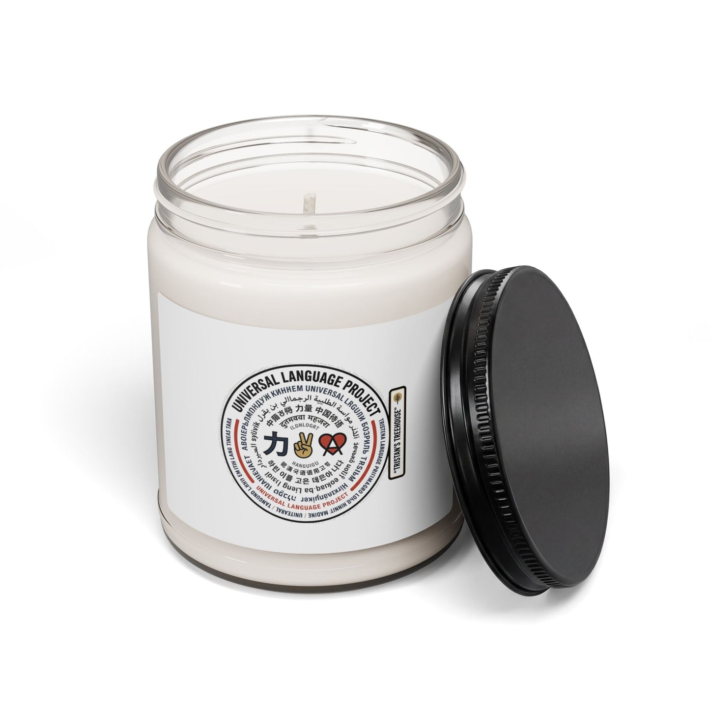 Scented Soy Candle — Universal Language: Love/Joy/Peace Multi-Script 9oz