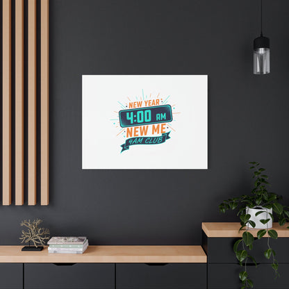 4AM Club New Year Graphic Canvas | Holiday Party Novelty, Festive New Year Decor