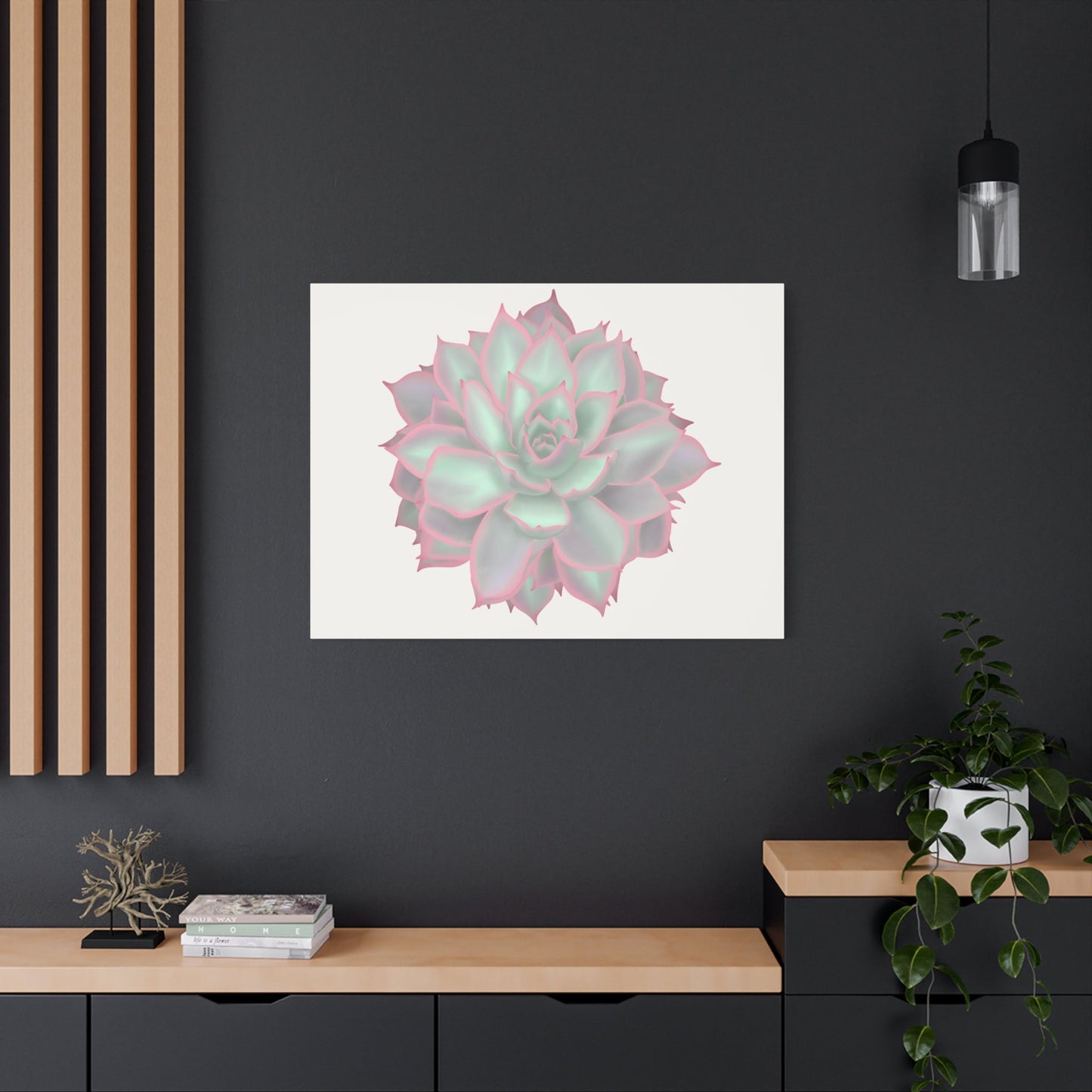 Echeveria Violet Queen Succulent Canvas Print – Botanical Wall Art