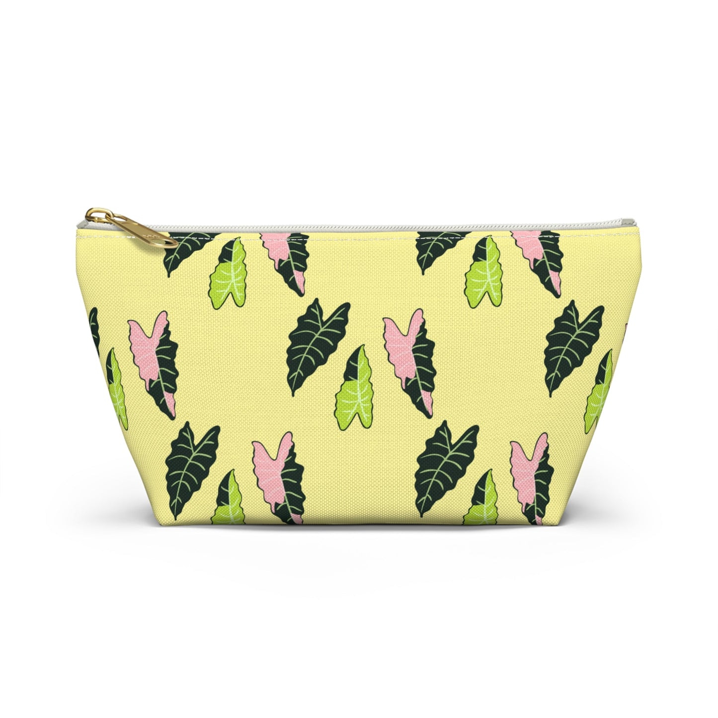 Alocasia Pattern Accessory Pouch – Makeup Bag With T-Bottom
