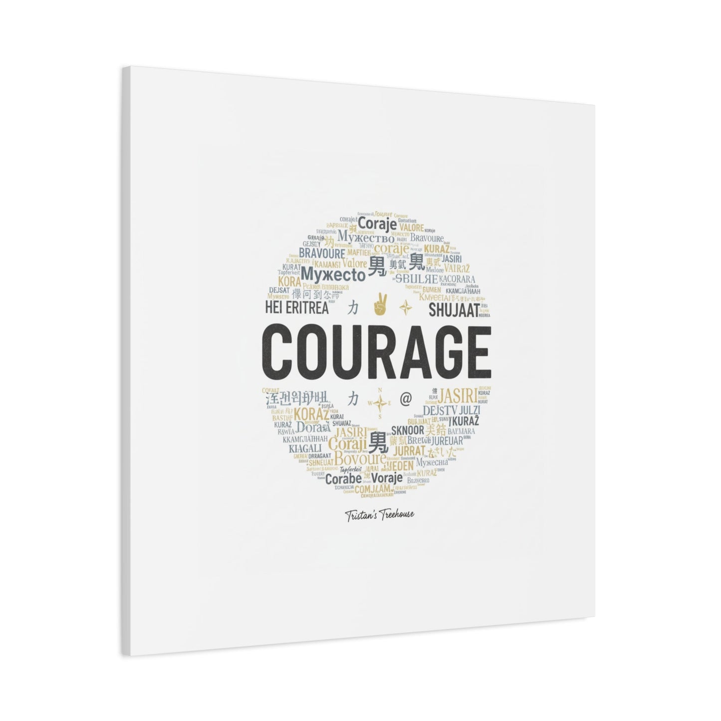 Courage Word Cloud Canvas | Fresh-Start Minimalism art print