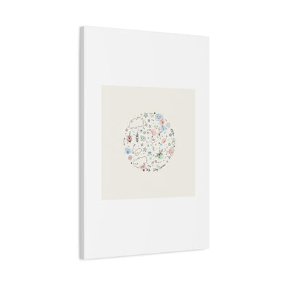 Doodle Circle Line Drawing Matte Canvas, Hand-Drawn Sketch Art