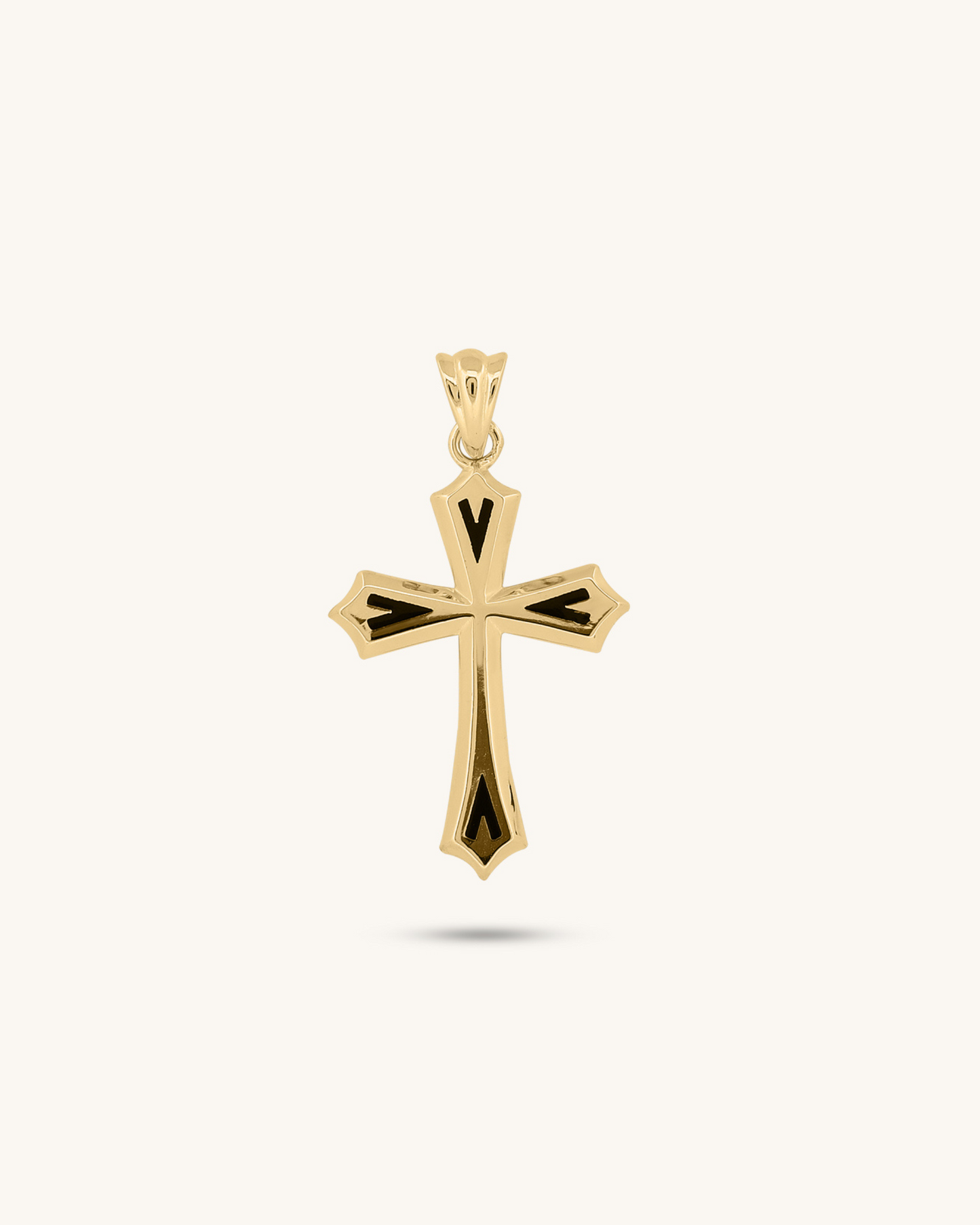 Black Line Cross Pendant