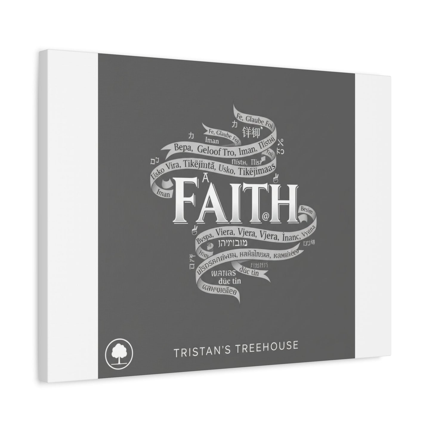handwritten faith ribbon Canvas | sketch aesthetic, doodle design