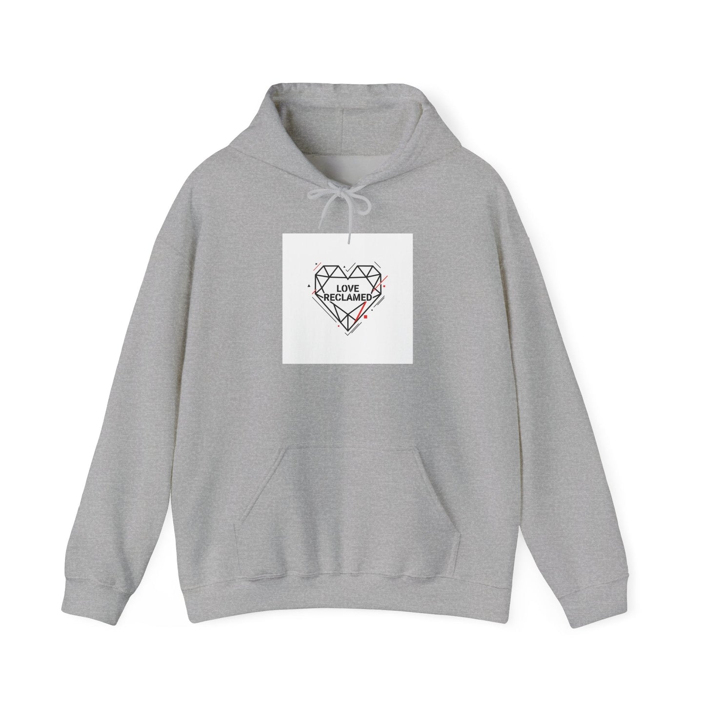Minimal Geometric Heart Hoodie | modern heart design, punk heart