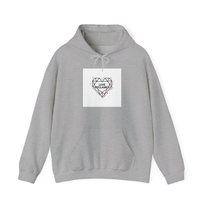 Minimal Geometric Heart Hoodie | modern heart design, punk heart