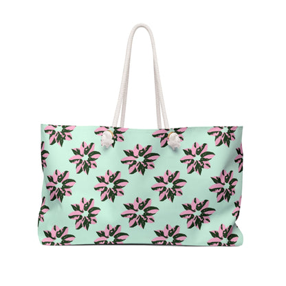 Pink Princess Philodendron Pattern Weekender Bag