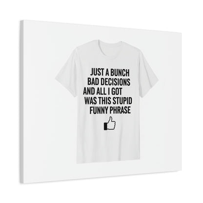 self-deprecating quote Canvas | sarcastic introvert wall art, anxiety humor