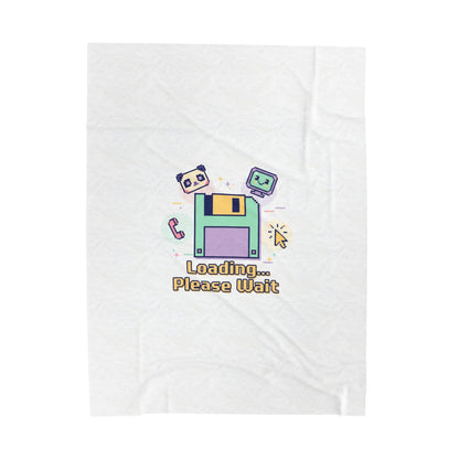 Loading Please Wait pixel art Velveteen Plush Blanket | Old Internet Aesthetic