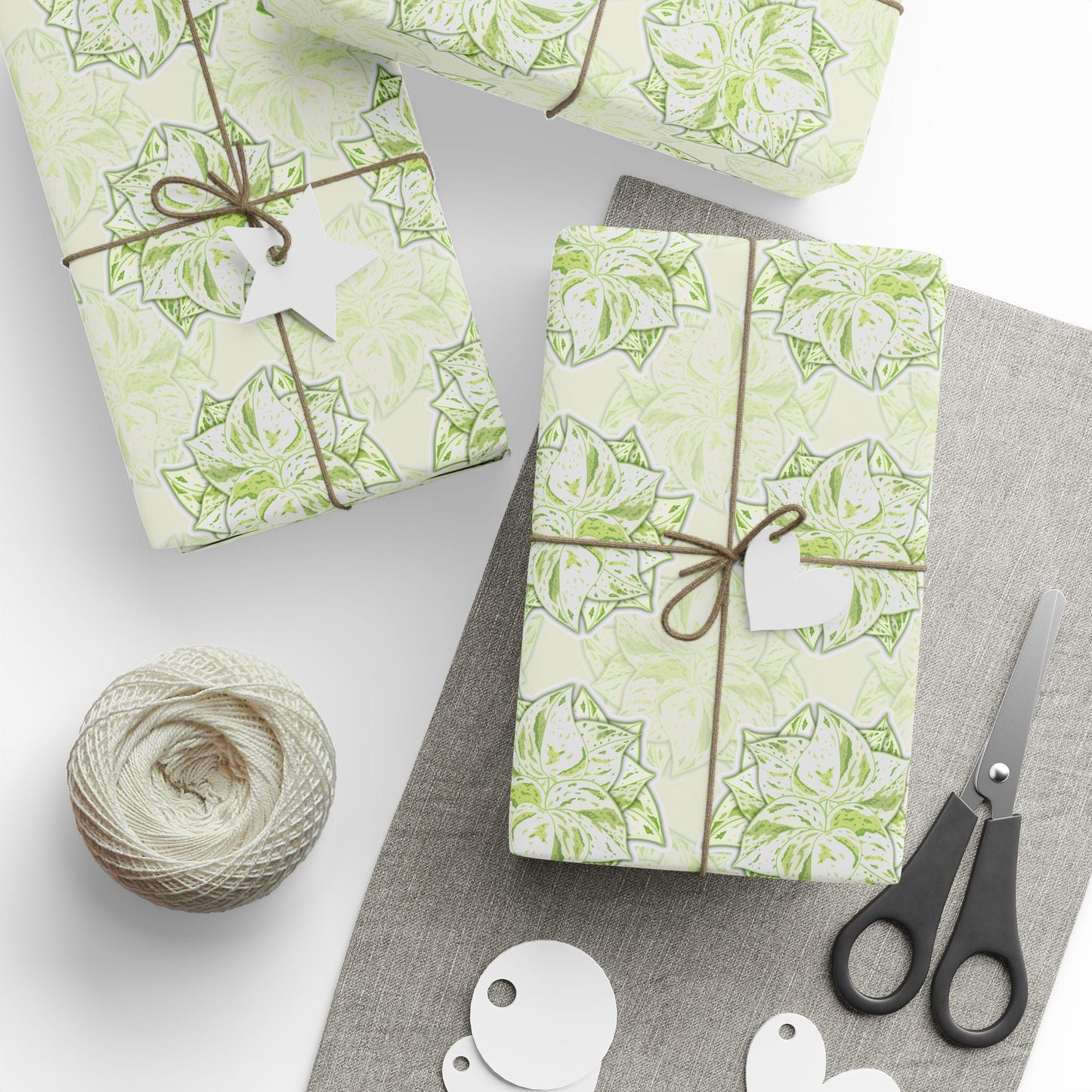Snow Queen Pothos Wrapping Paper – Botanical Gift Wrap Roll