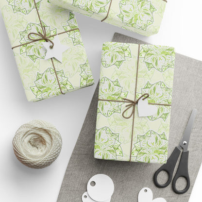 Snow Queen Pothos Wrapping Paper – Botanical Gift Wrap Roll