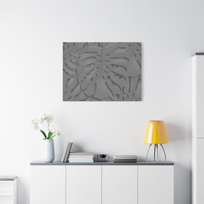 Grey Monstera Canvas Print – Botanical Wall Art