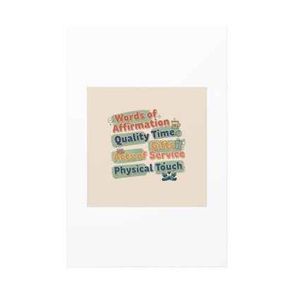 Love Languages List Matte Canvas Wall Art | love language meme, relationship humor