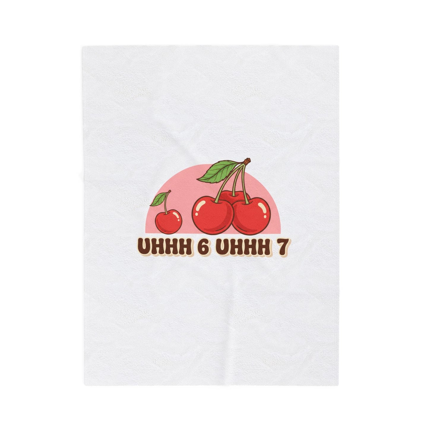 6 7 Cherry Retro Graphic Blanket | Kawaii Fruit Print