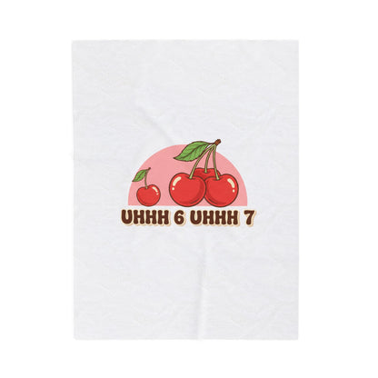6 7 Cherry Retro Graphic Blanket | Kawaii Fruit Print