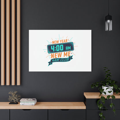 4AM Club New Year Graphic Canvas | Holiday Party Novelty, Festive New Year Decor