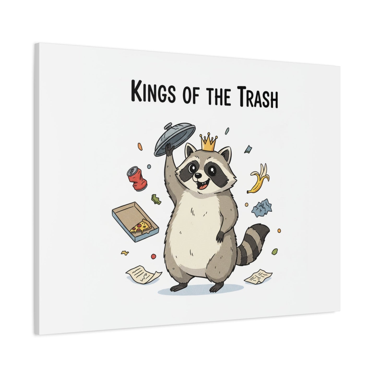 Kings of the Trash Canvas, Raccoon Doodle | Trash Panda, Goofy Critter Art