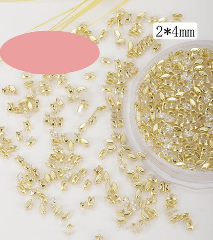 Square Water Drop Zircon Nail Art Jewelry