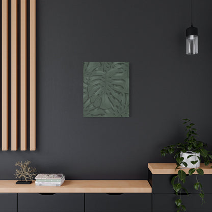 Deep Green Monstera Canvas Print – Botanical Wall Art
