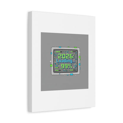 2026 Loading 99% Canvas | NYE countdown, retro system interface