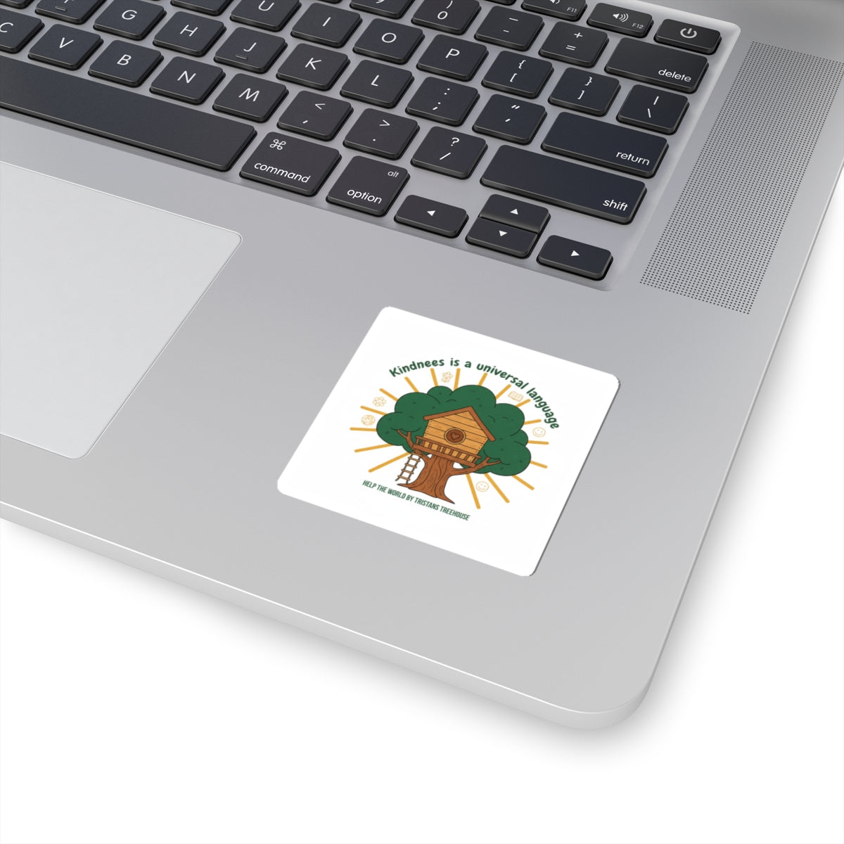 Kindness Is a Universal Language Sticker | Eco Humor, Treehouse Illustration