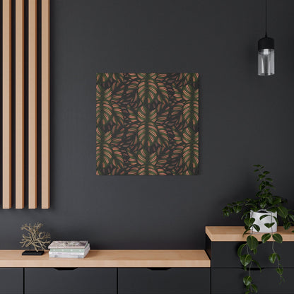 Calathea Pinstripe Pattern Canvas Print – Botanical Wall Art