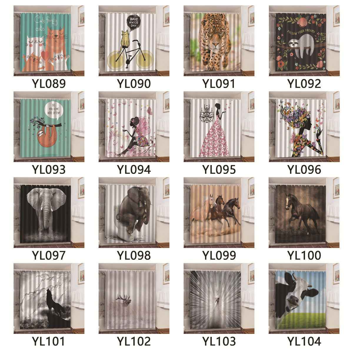Decorative Shower Curtain For Sanitary Partition